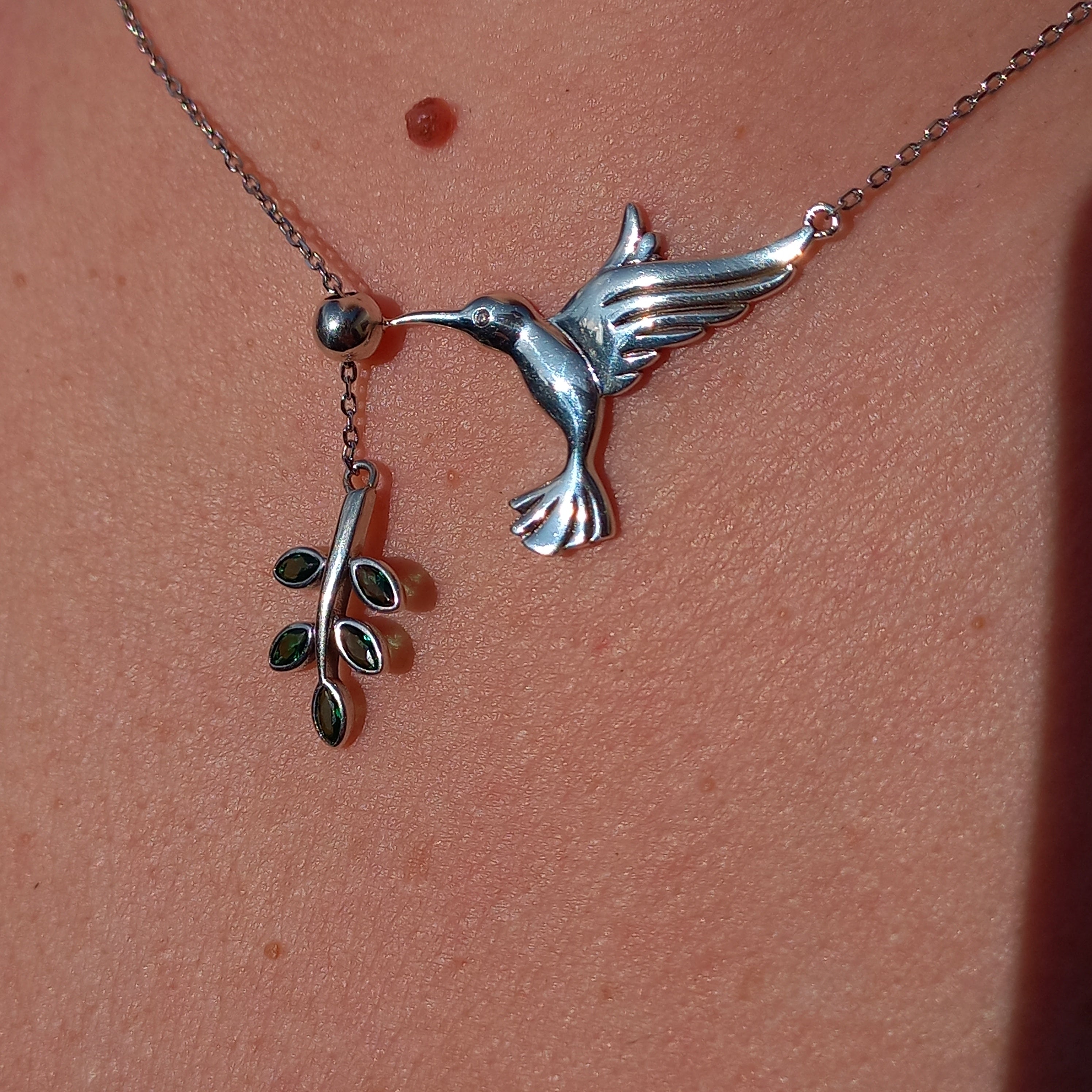 Collar de Colibrí en Plata.
