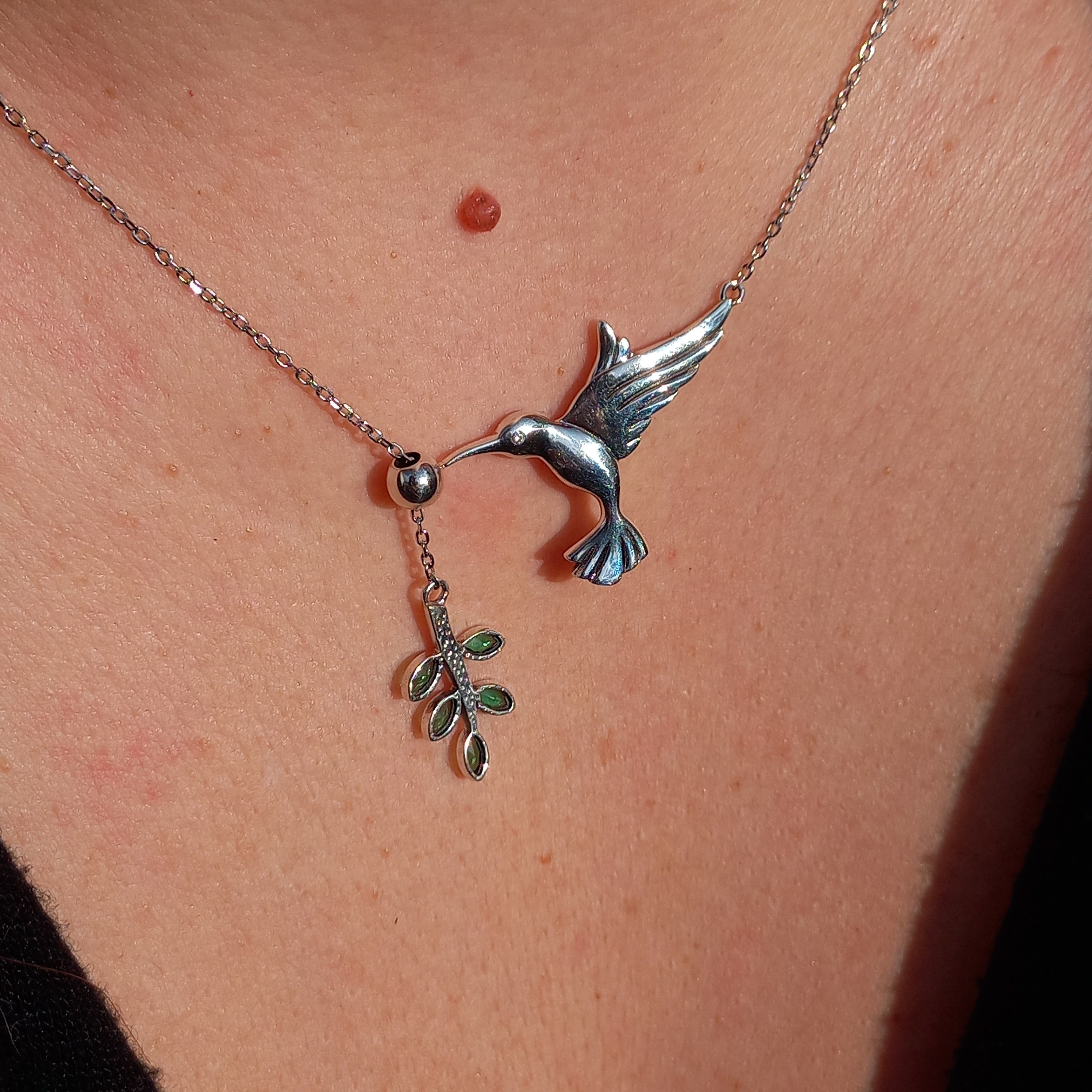 Collar de Colibrí en Plata.