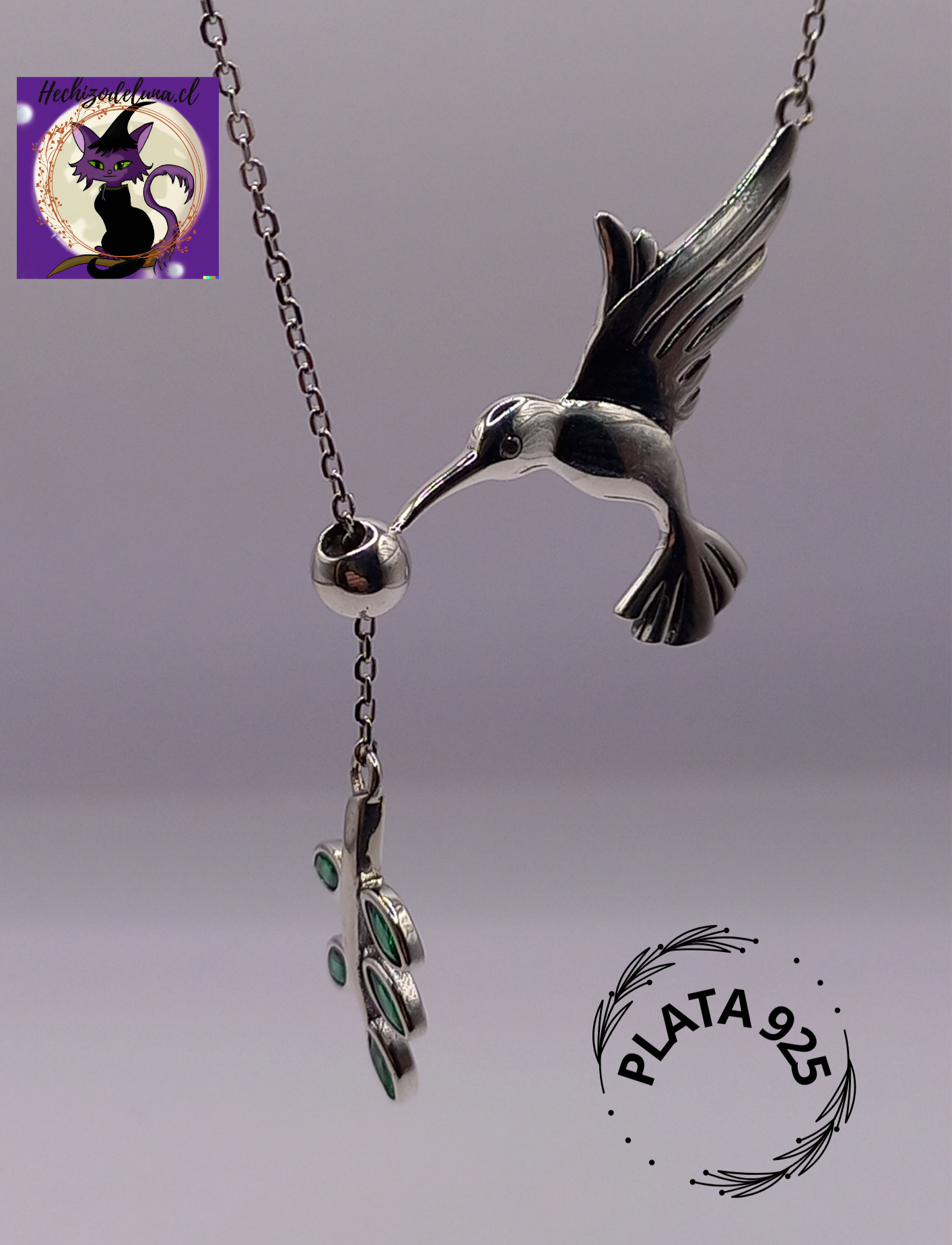 Collar de Colibrí en Plata.