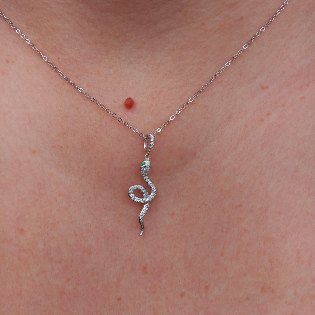 Collar de plata, con diseño de Serpiente.