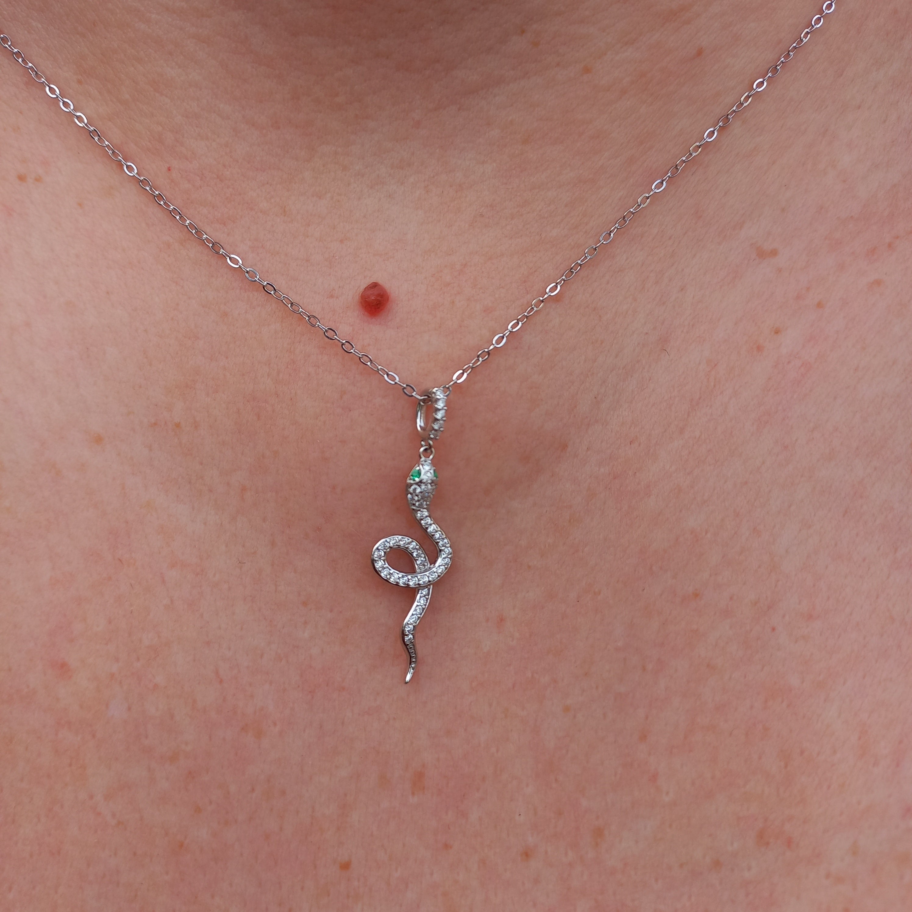 Collar de plata, con diseño de Serpiente.