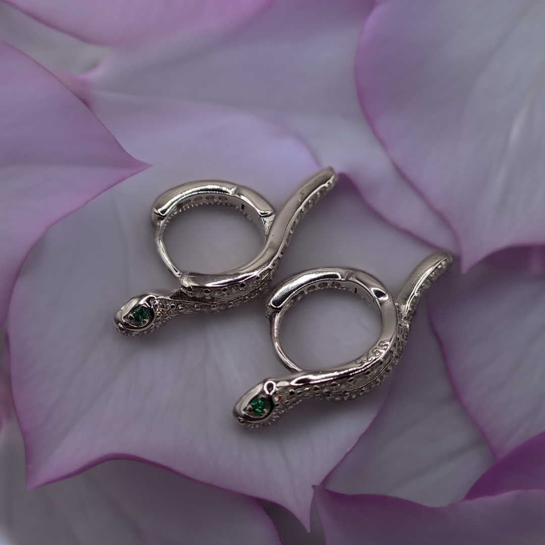 Aros de Serpiente con Circones de Plata.