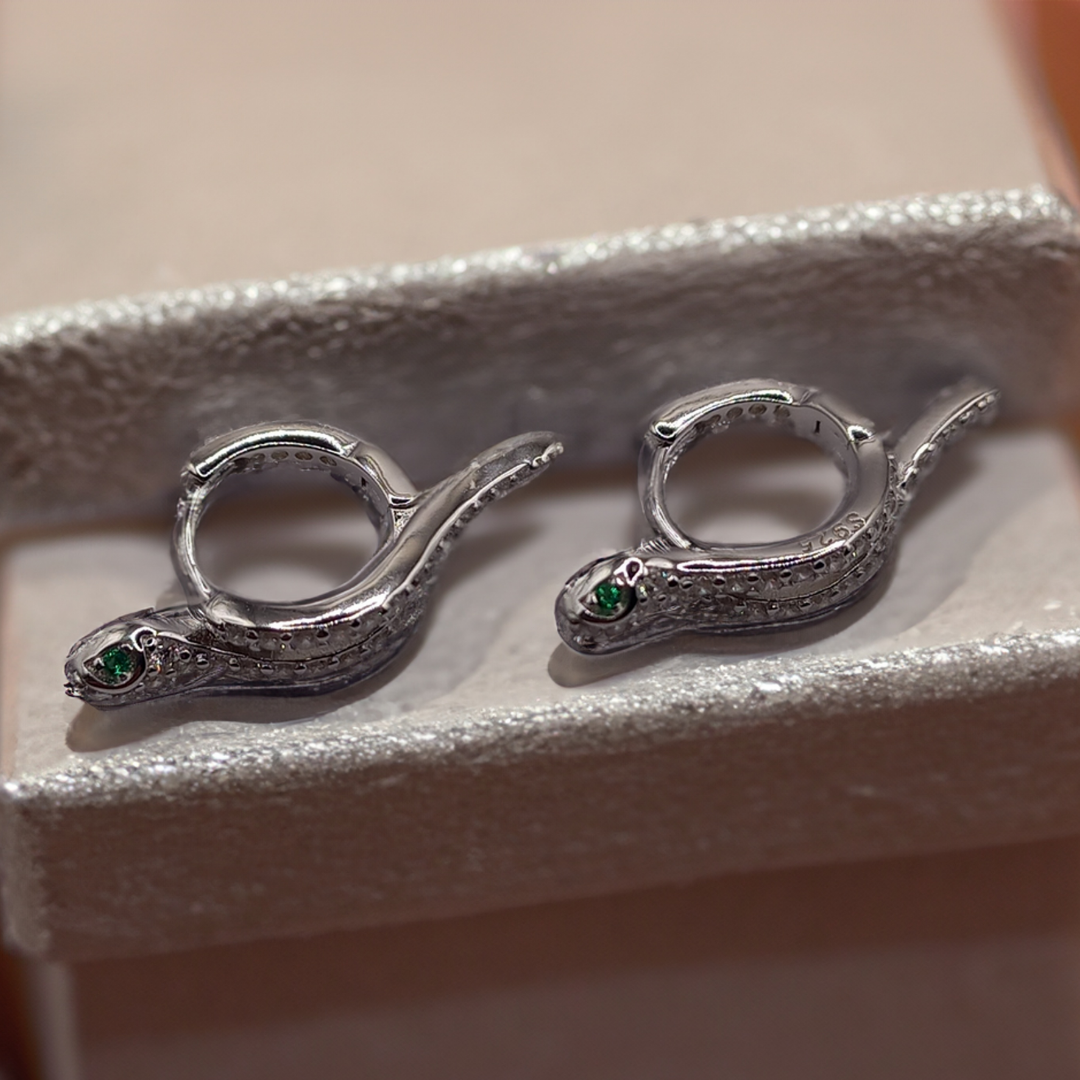 Aros de Serpiente con Circones de Plata.