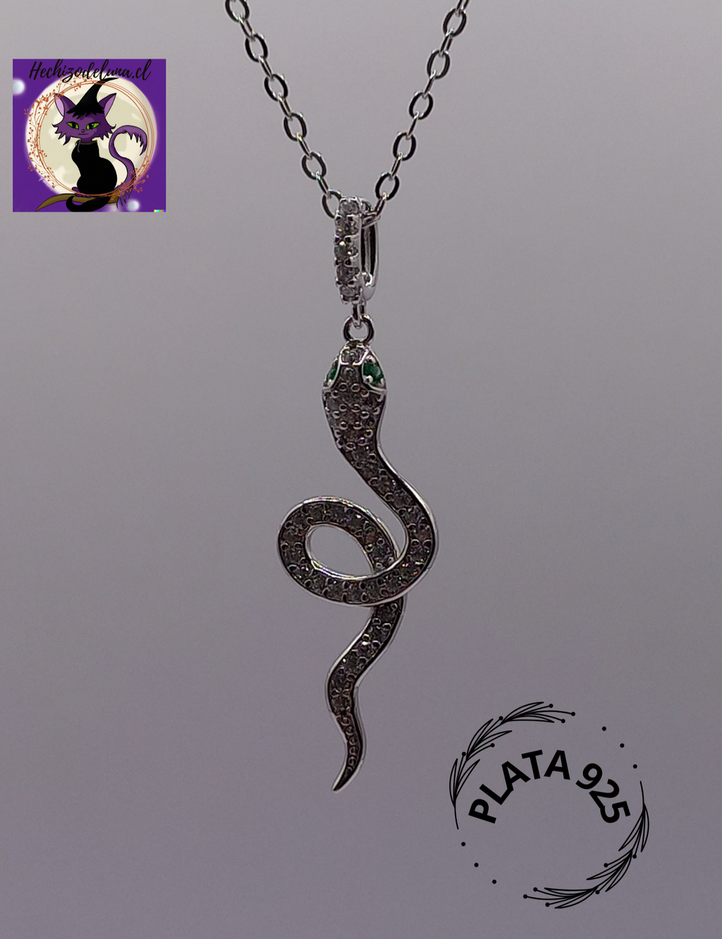Collar de plata, con diseño de Serpiente.