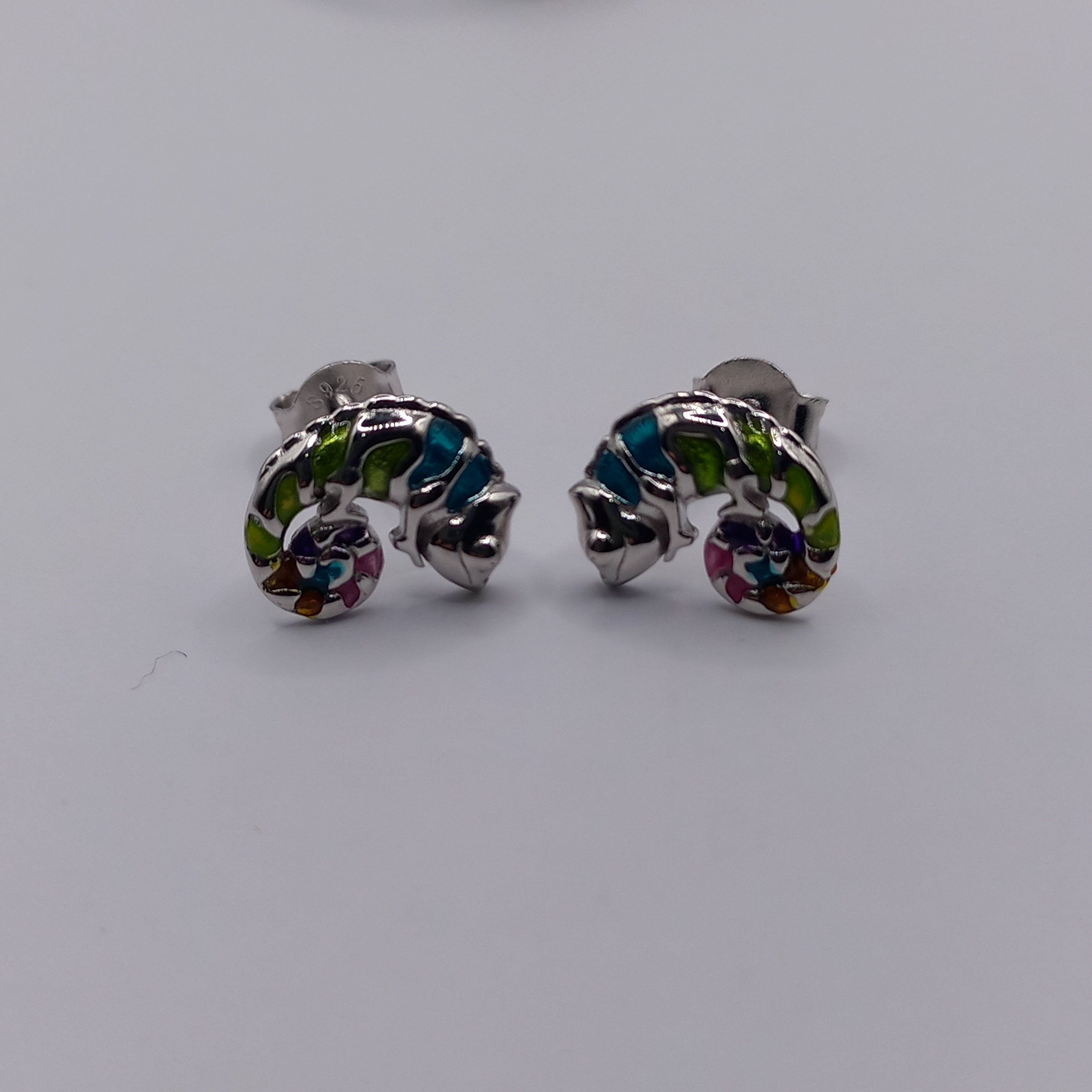 Conjunto Anillo Ajustable + Aros de Camaleón de Plata.