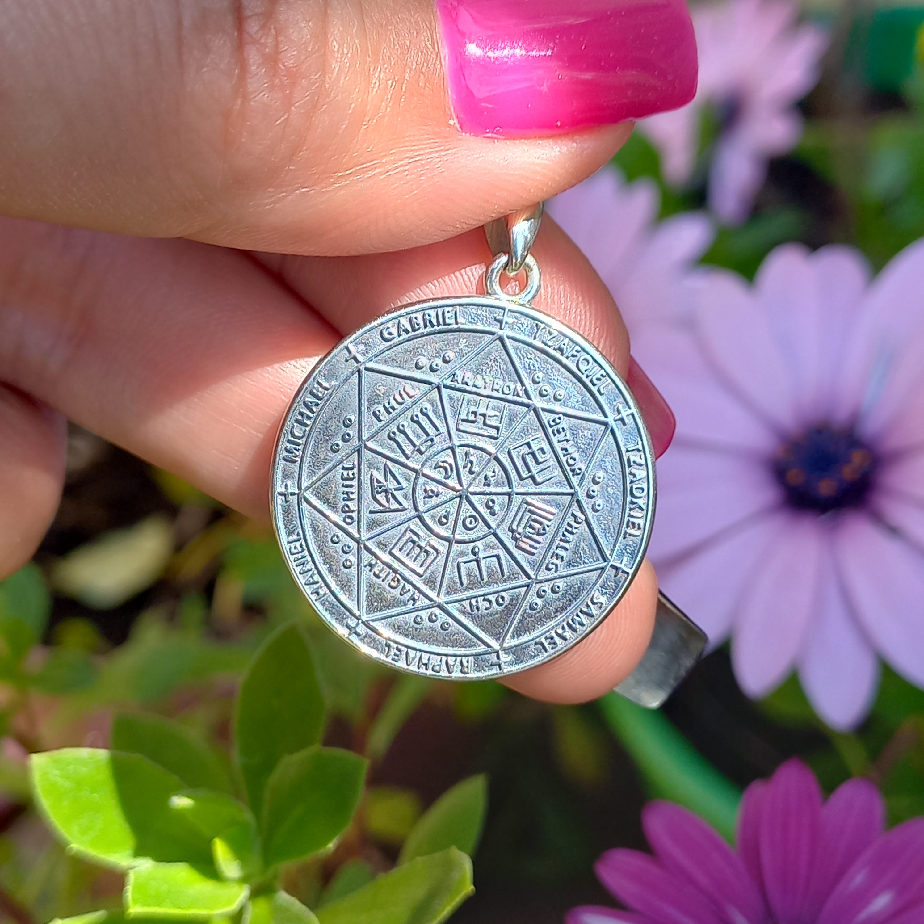 Colgante Los Siete Arcángeles con Cadena de Plata 50 cm.