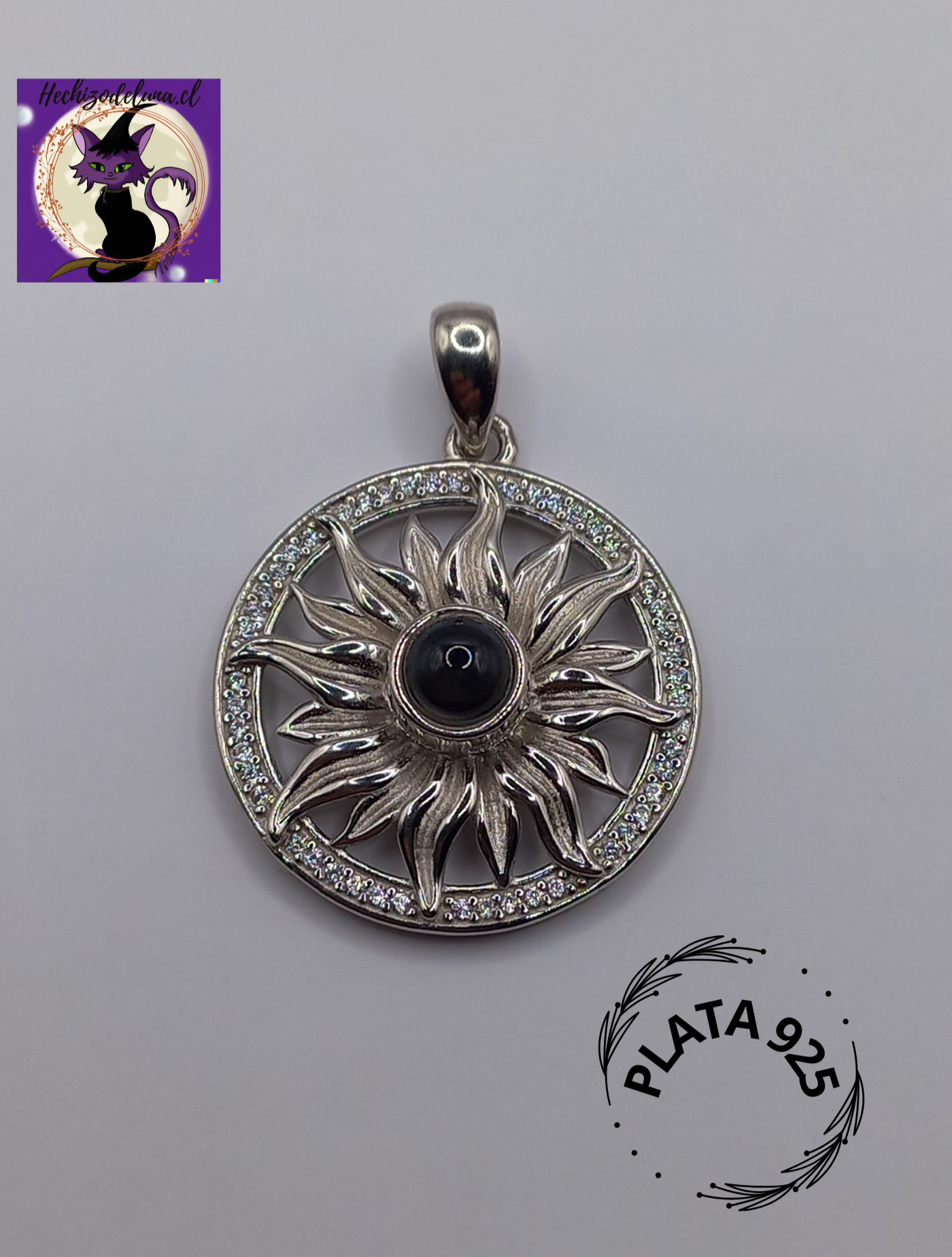 Colgante Girasol I Love You con Cadena de Plata 50 cm.