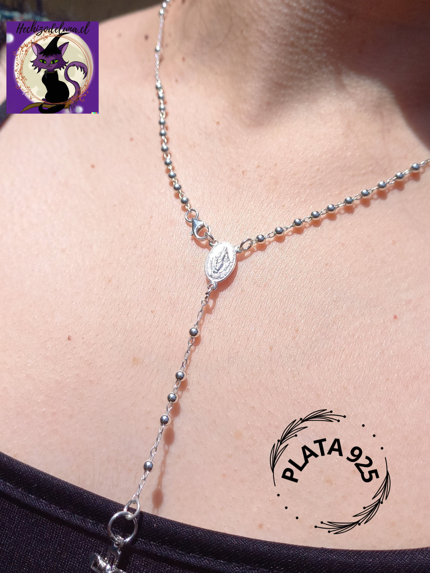 Collar Rosario de Plata de 45 cm.