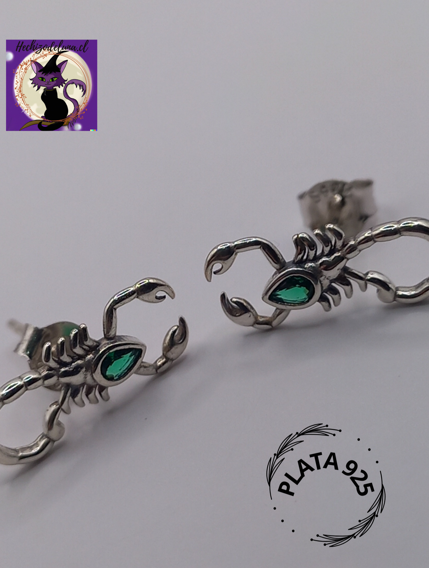 Aros de Escorpión de Plata 925 con Circón.