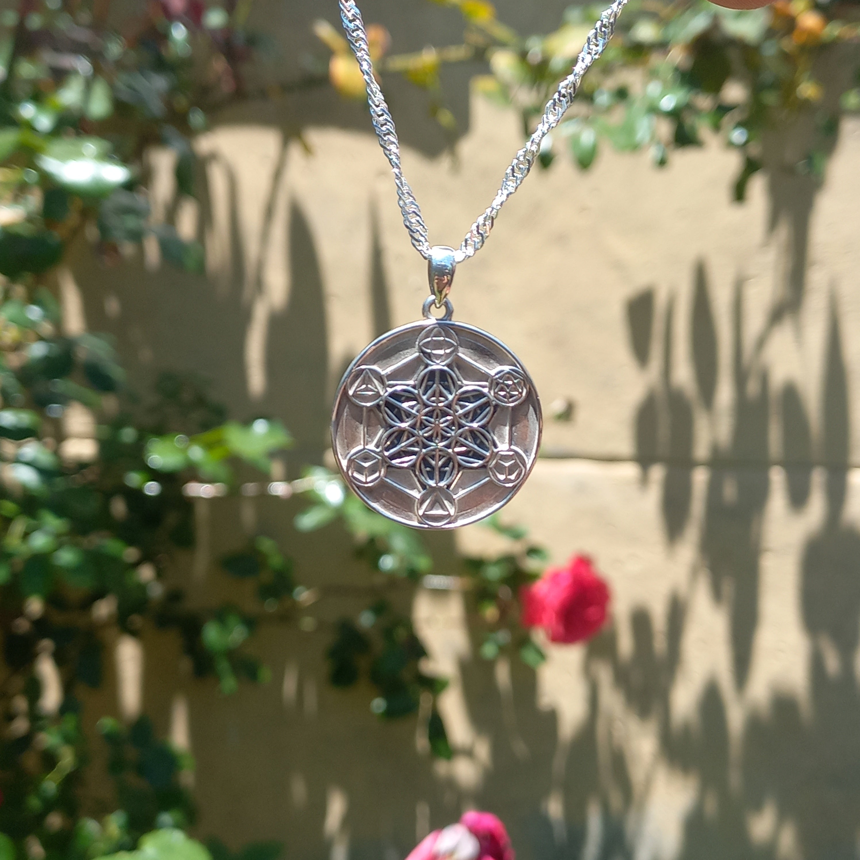 Colgante Metatrón con Cadena de Plata 50 cm.