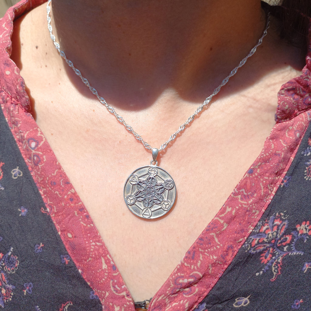 Colgante Metatrón con Cadena de Plata 50 cm.