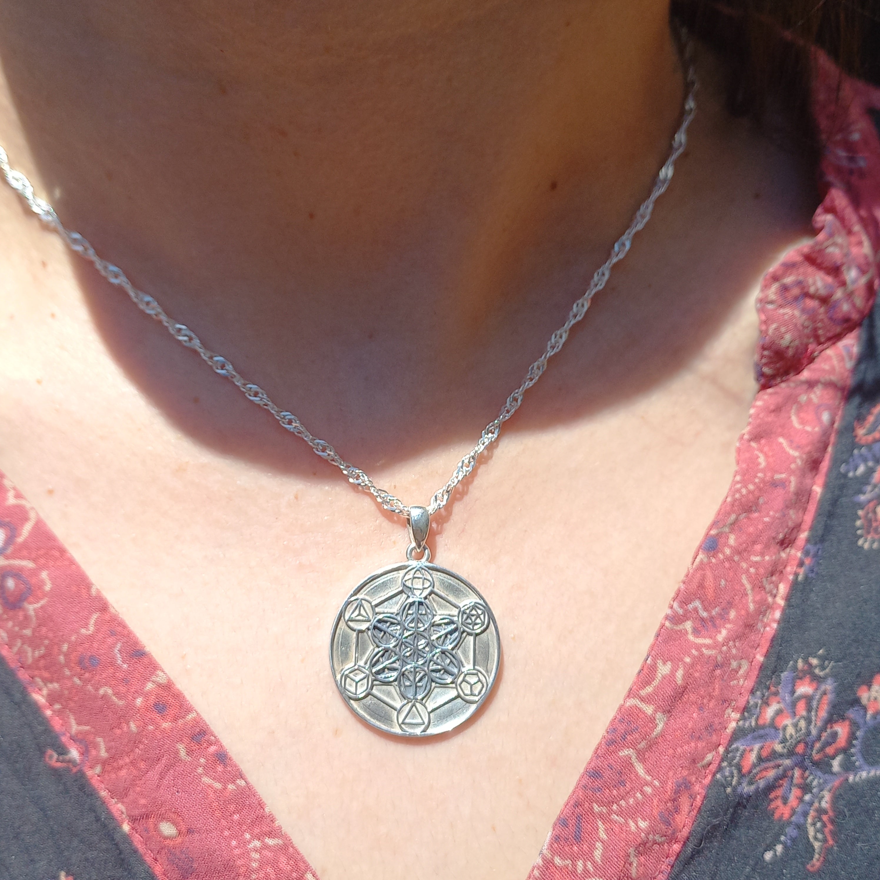 Colgante Metatrón con Cadena de Plata 50 cm.