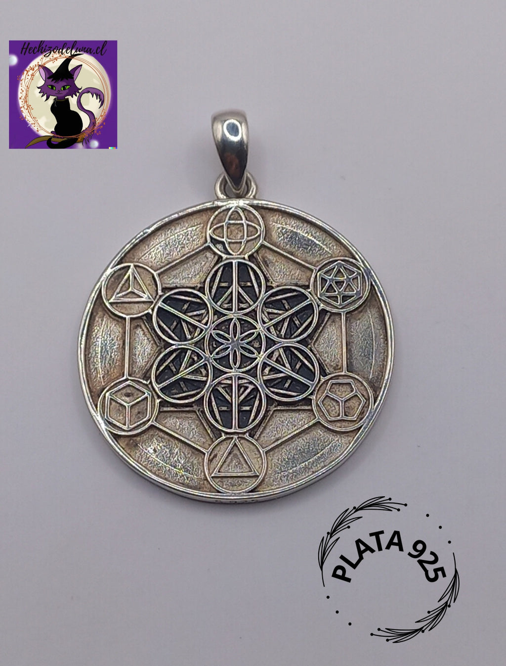 Colgante Metatrón con Cadena de Plata 50 cm.