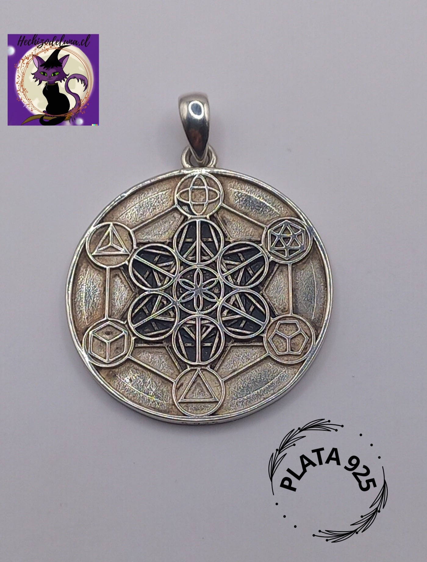 Colgante Metatrón con Cadena de Plata 50 cm.