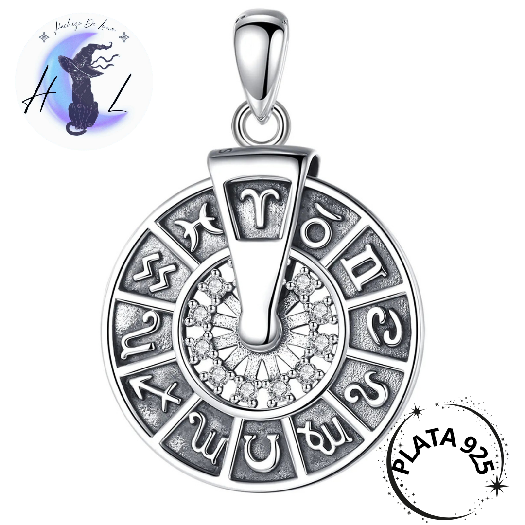 Colgante Signos de Zodiaco Rotativo de Plata .