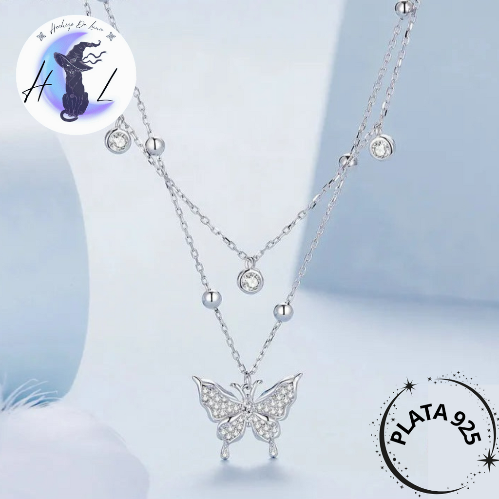 Collar Con Colgante Mariposa Con Circones.