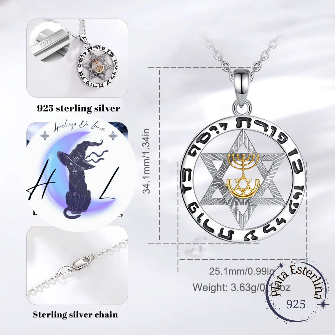 Colgante De Plata, Diseño Estrella De David.