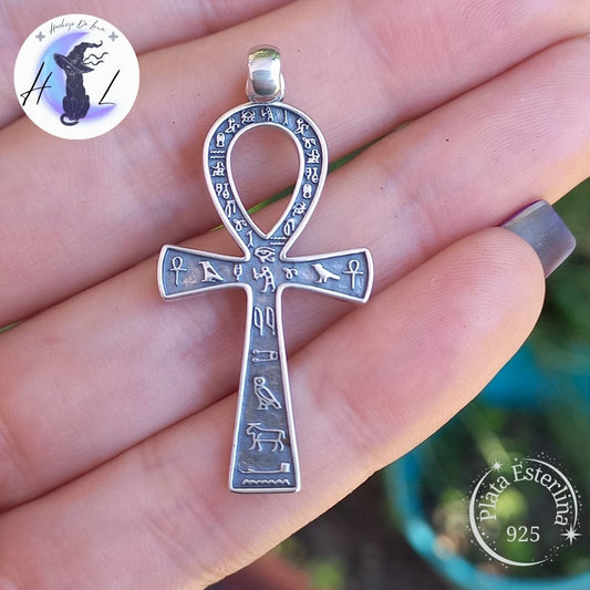 Colgante Cruz de Ankh con Cadena de Plata 50 cm.