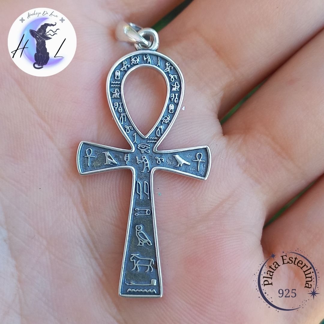 Colgante Cruz de Ankh con Cadena de Plata 50 cm.