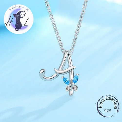 Alfabeto Con Mariposa | Colgante de Plata 925
