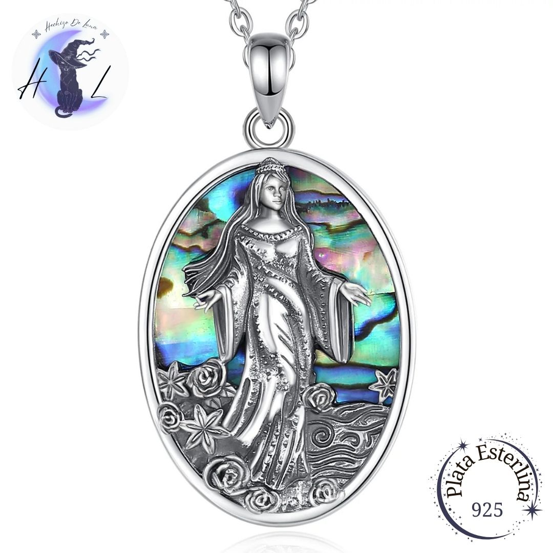 Colgante De Plata Y Abulón, Diseño Diosa del Mar.