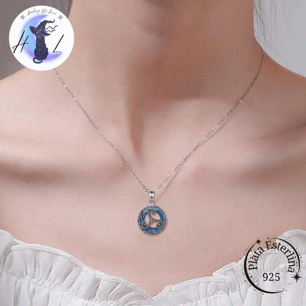 Colgante de Plata y Cristal Austriaco, Trisquel.