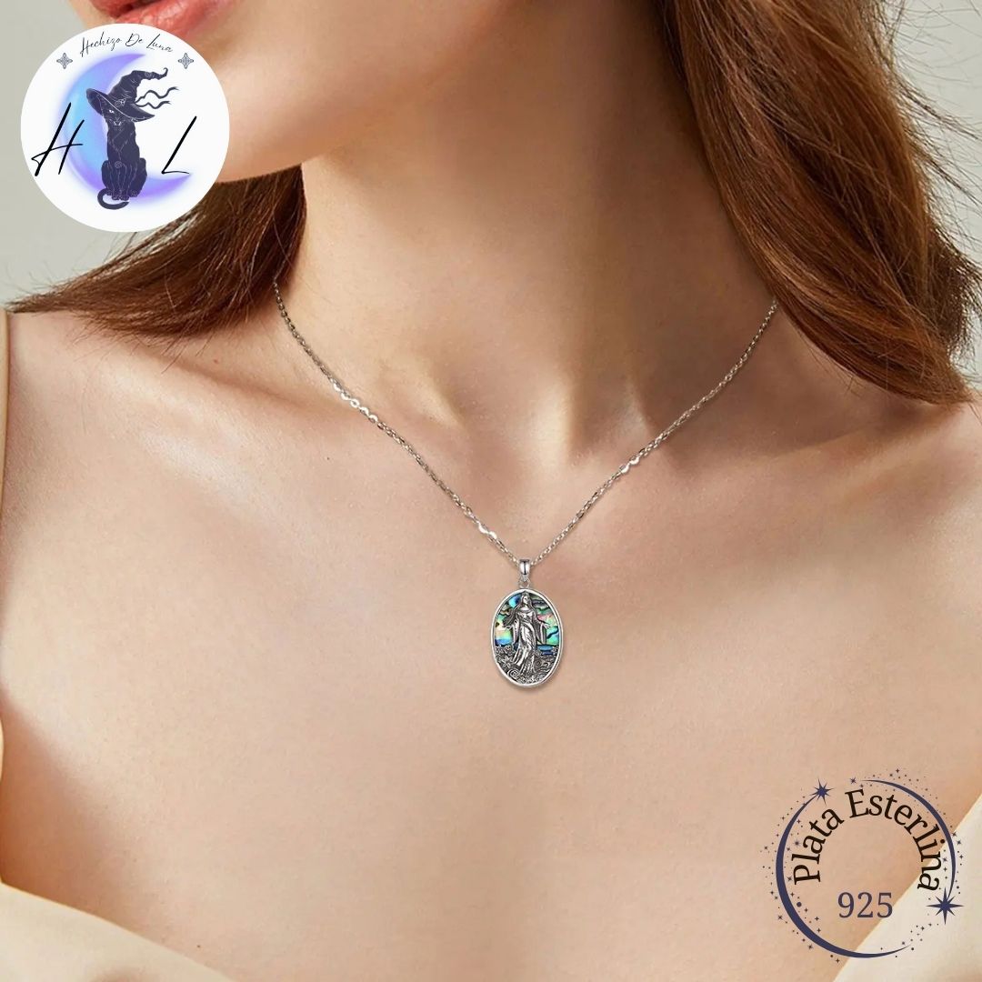 Colgante De Plata Y Abulón, Diseño Diosa del Mar.