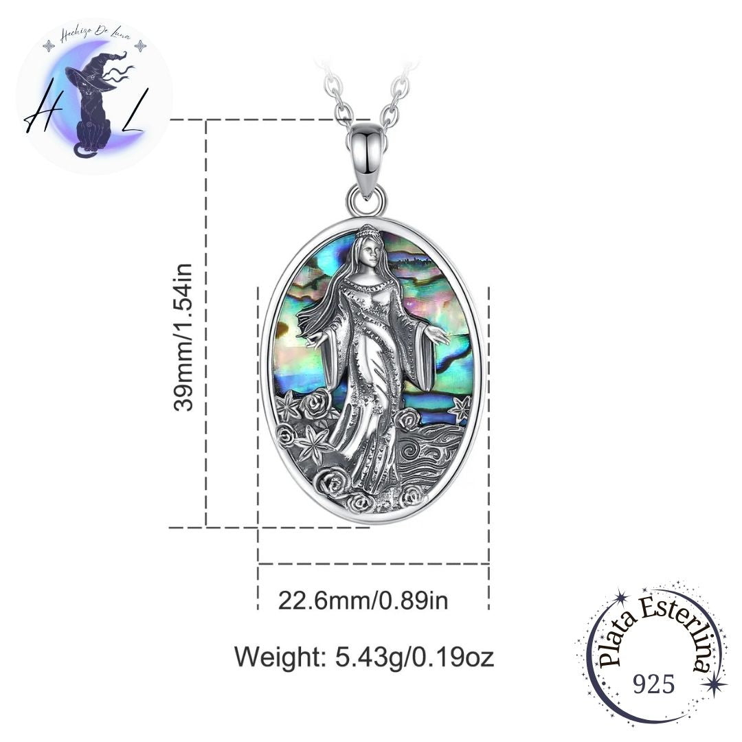 Colgante De Plata Y Abulón, Diseño Diosa del Mar.