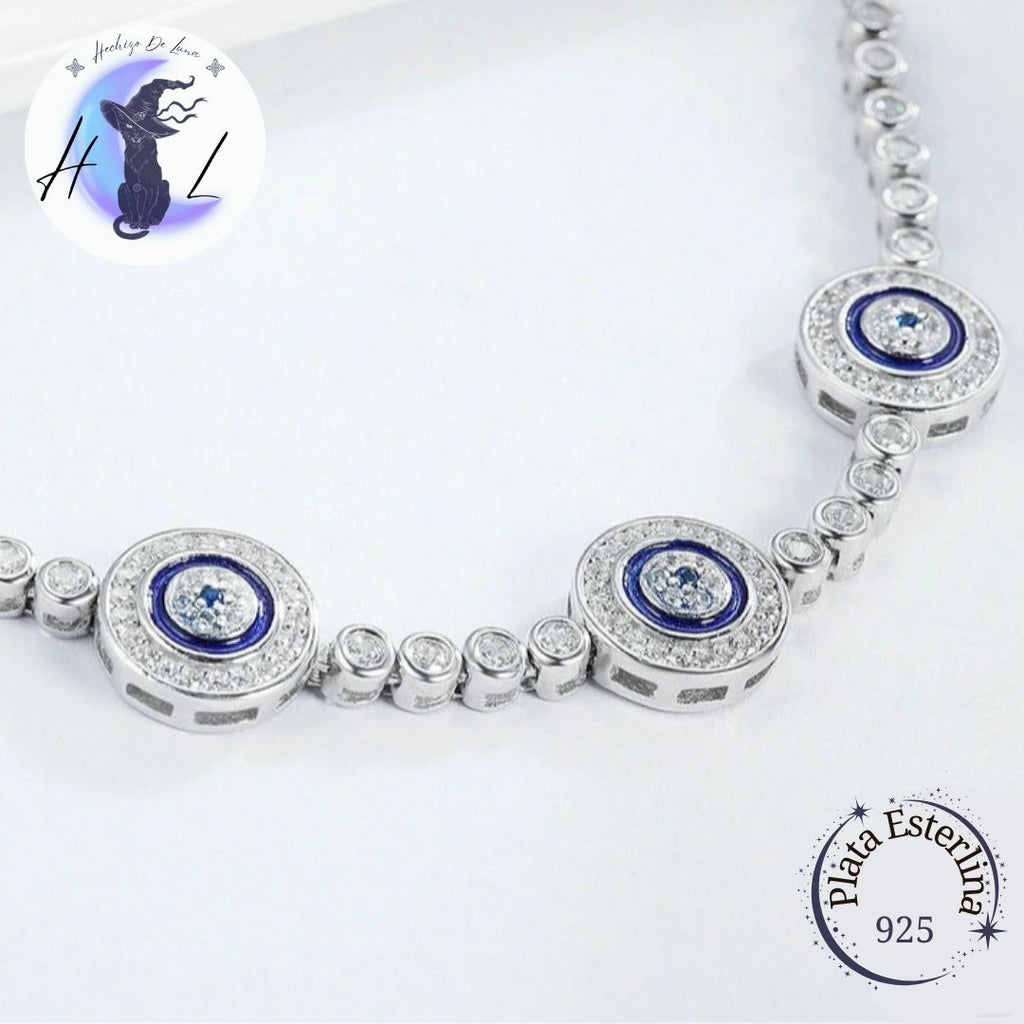 Pulsera Ojo Turco con Circones de Plata.