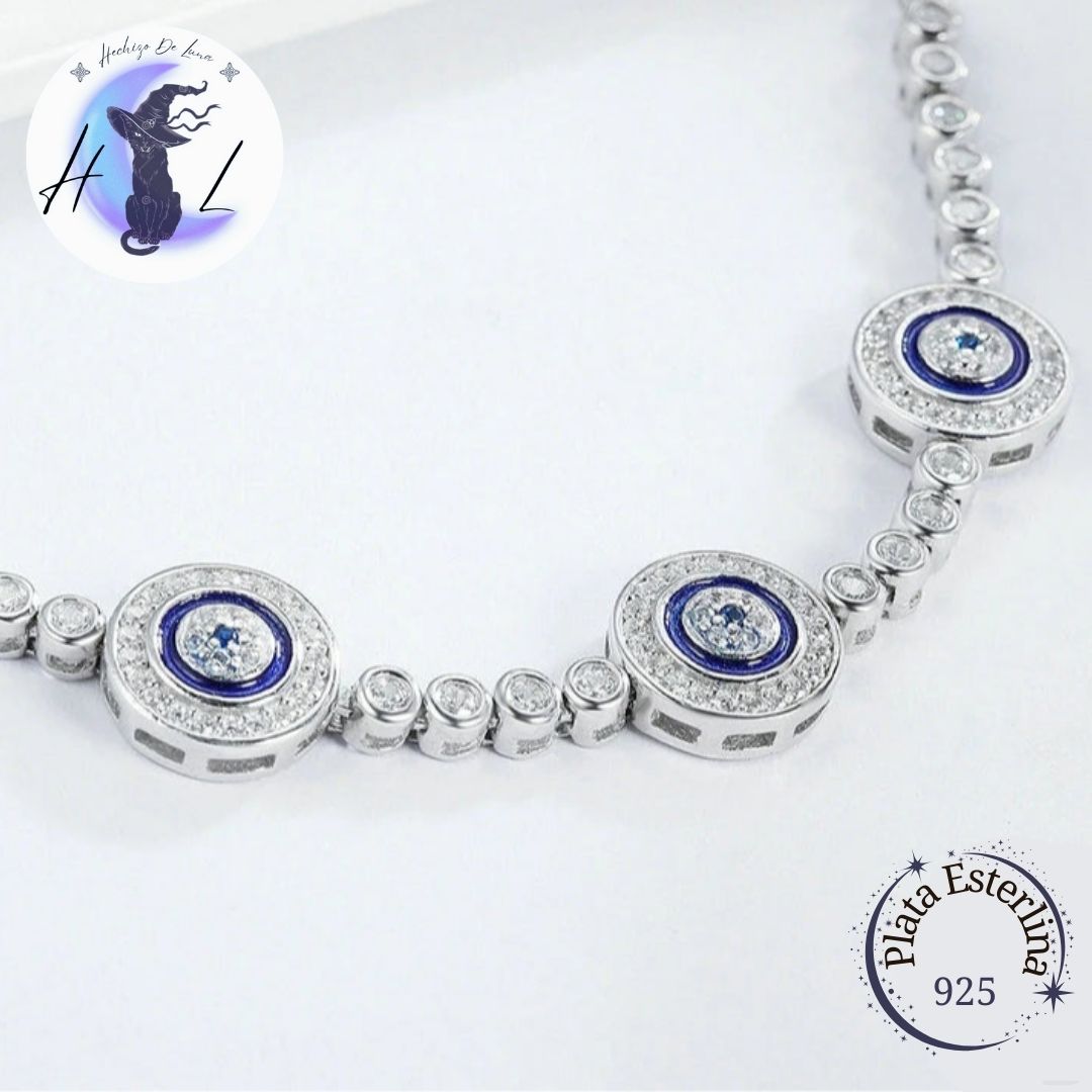 Pulsera Ojo Turco con Circones de Plata.
