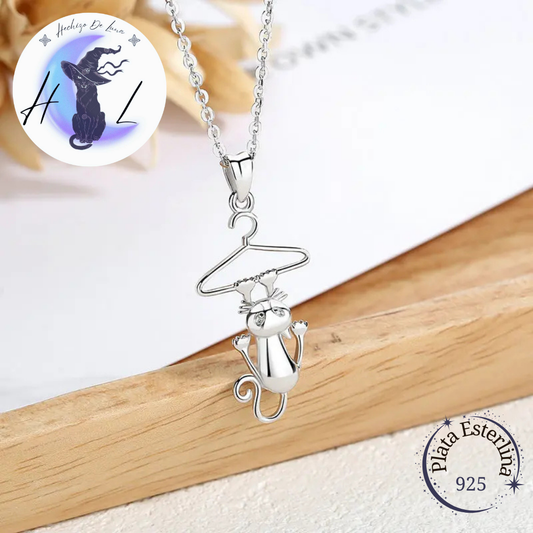 Colgante De Plata, Diseño Gatito Colgando.