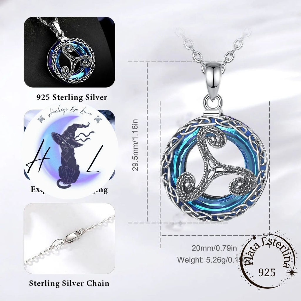 Colgante de Plata y Cristal Austriaco, Trisquel.