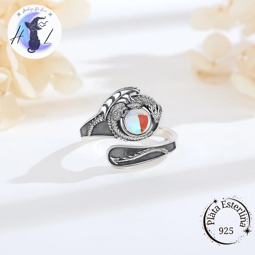 Dragón | Anillo Ajustable De Plata 925