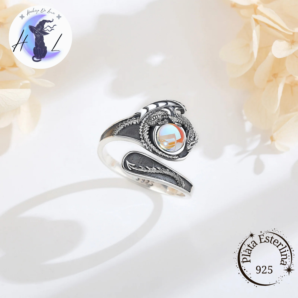 Dragón | Anillo Ajustable De Plata 925