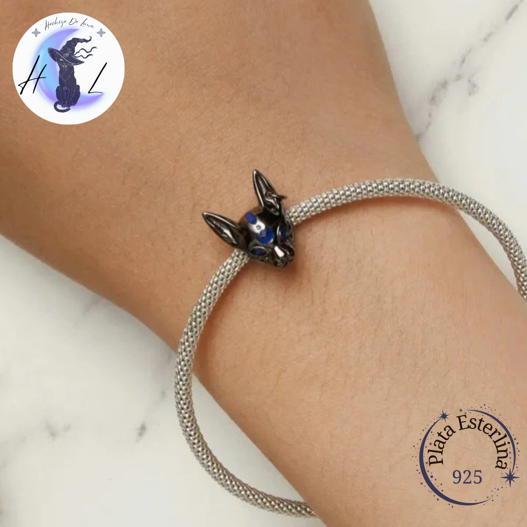 Charm De Plata, Diseño Gato Egipcio.