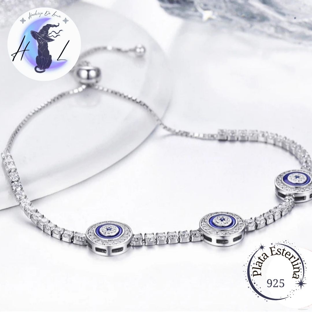 Pulsera Ojo Turco con Circones de Plata.