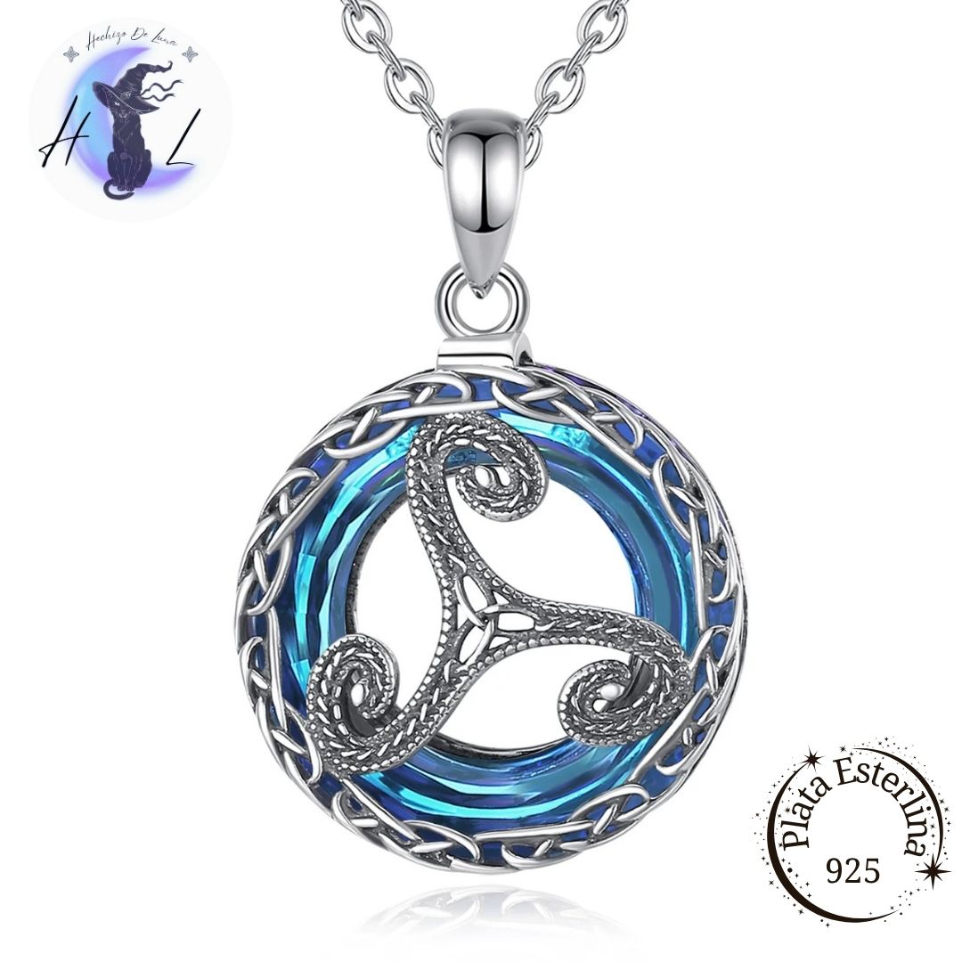 Colgante de Plata y Cristal Austriaco, Trisquel.