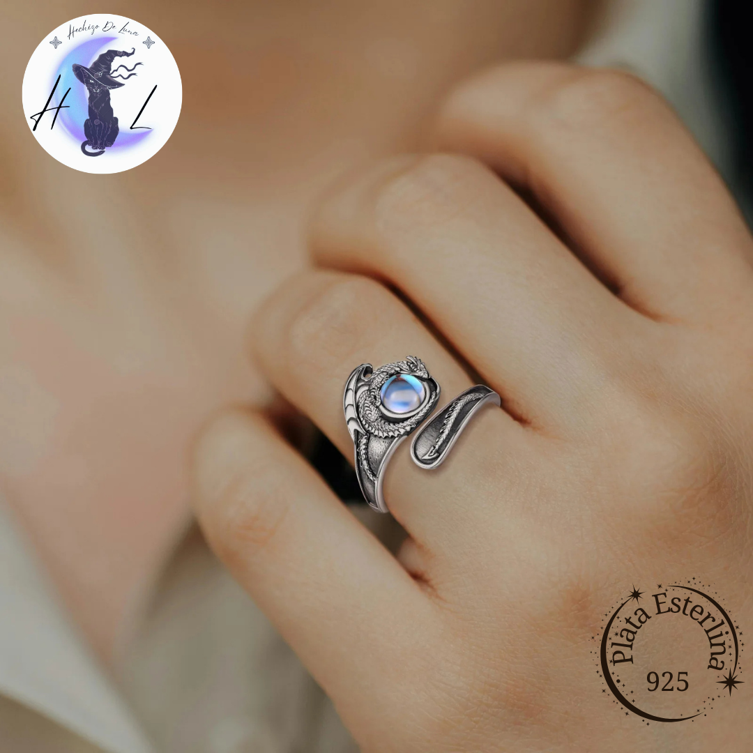 Dragón | Anillo Ajustable De Plata 925