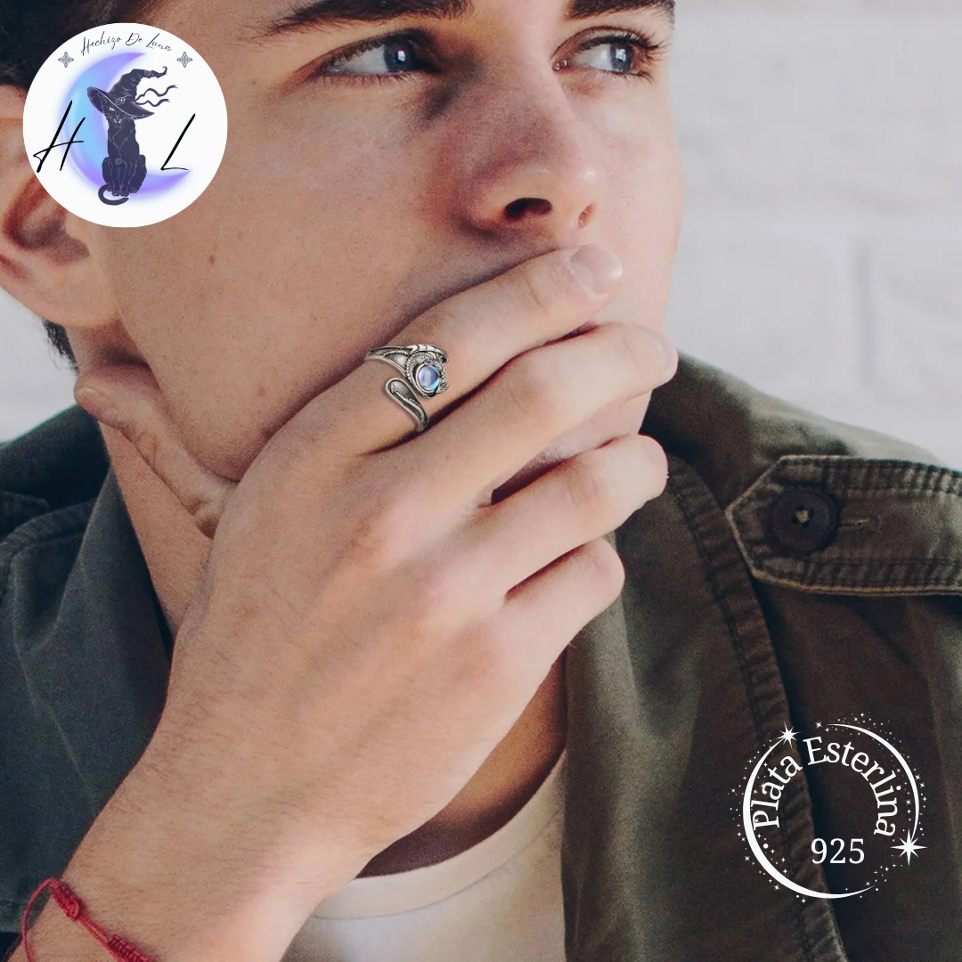 Dragón | Anillo Ajustable De Plata 925