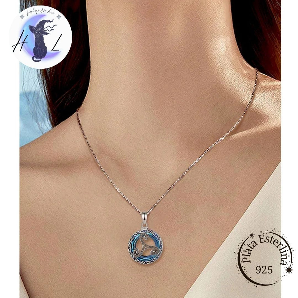 Colgante de Plata y Cristal Austriaco, Trisquel.