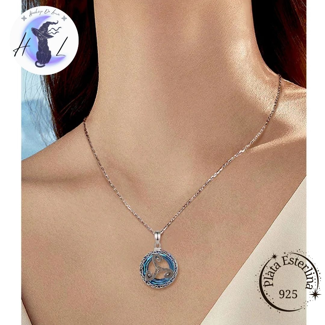 Colgante de Plata y Cristal Austriaco, Trisquel.