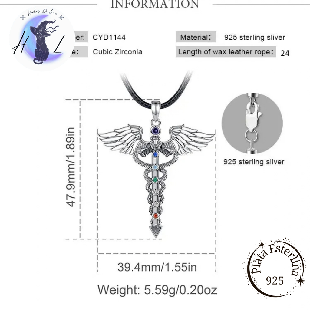 Caduceo | Colgante de Plata 925
