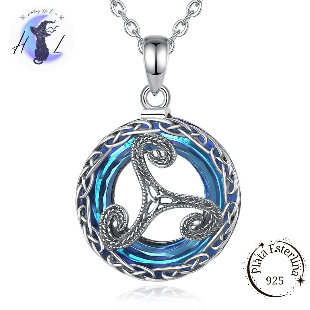 Colgante de Plata y Cristal Austriaco, Trisquel.