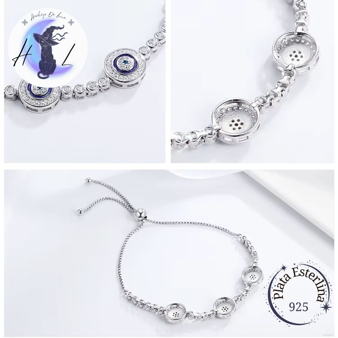 Pulsera Ojo Turco con Circones de Plata.