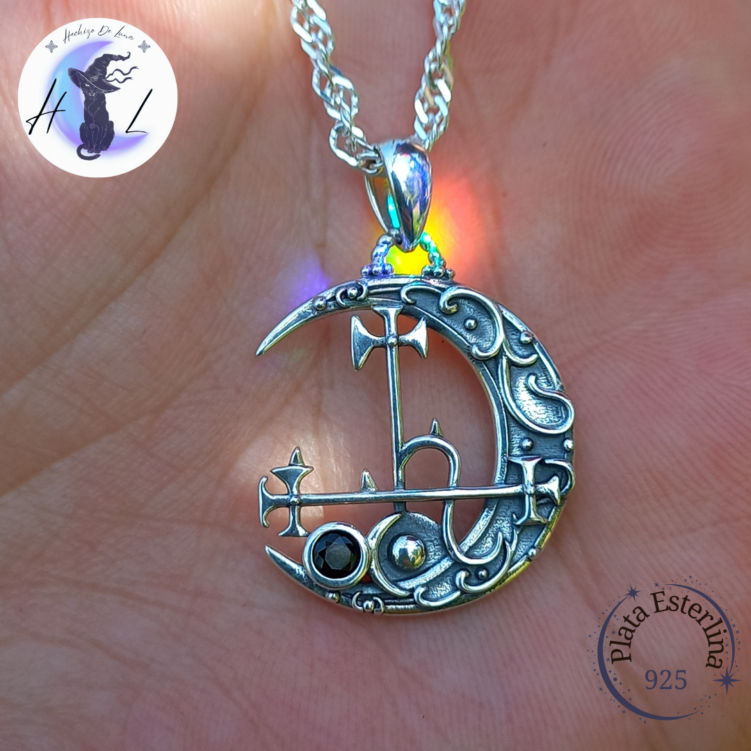Colgante Sigilo de Lilith con Cadena de Plata 50 cm.