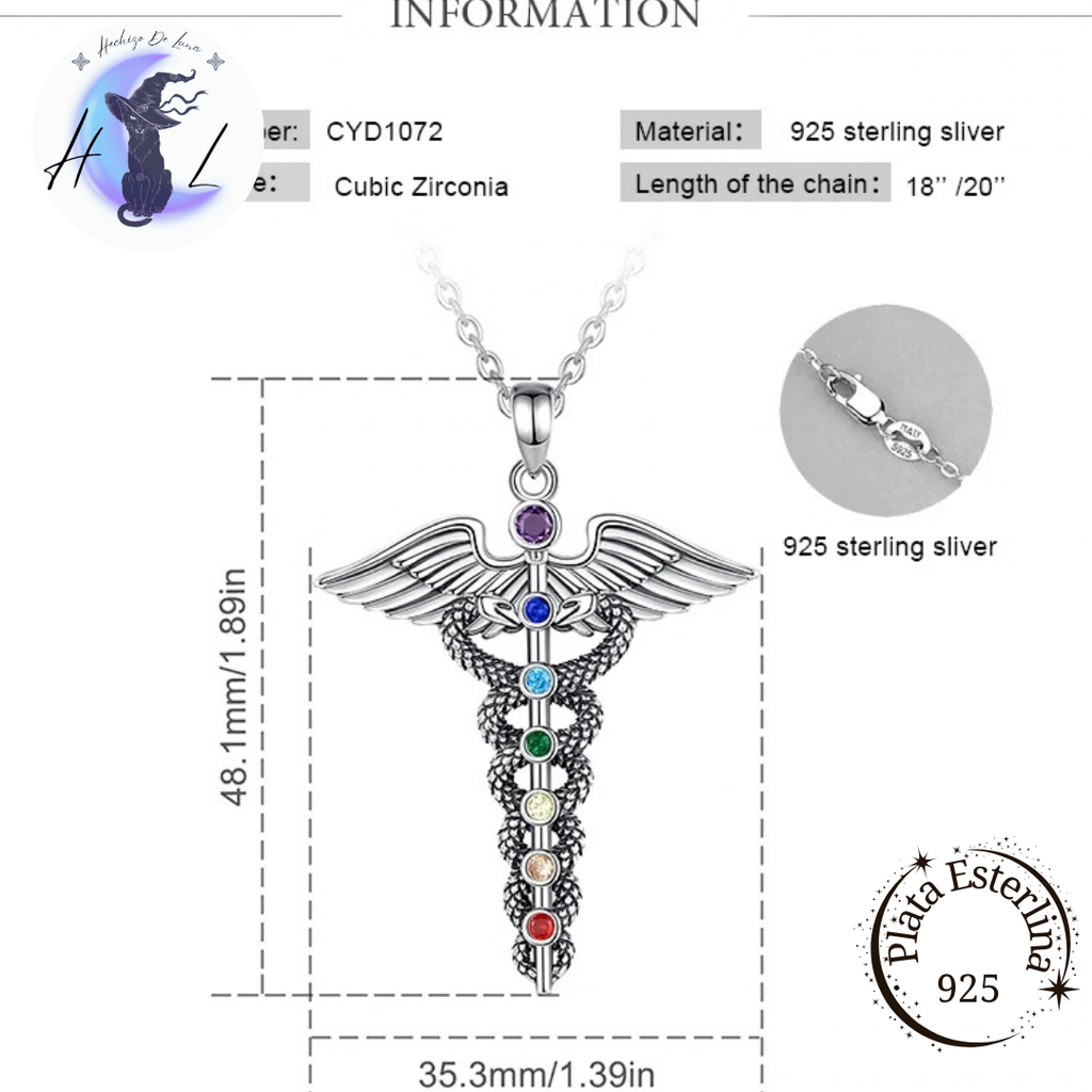 Caduceo | Colgante de Plata 925