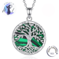 Colgante De Plata Y Malaquita Verde, Árbol De La Vida, Yggdrasil..