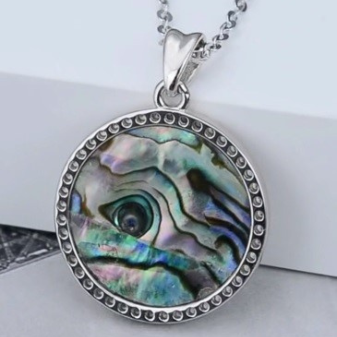 Colgante Árbol de la Vida con Piedra Nácar de Plata.