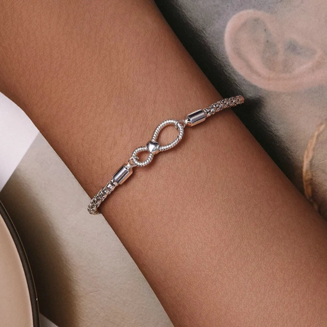 Brazalete Infinito compatible con Charms de Plata.
