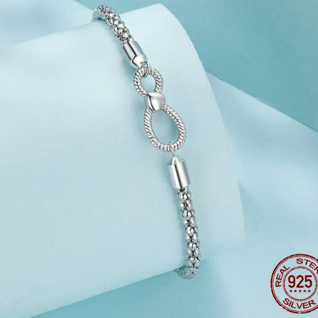 Brazalete Infinito compatible con Charms de Plata.